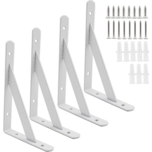 4 Pack Heavy Duty Floating Shelf Bracket, 90 Degree Angle Bracket Wall Mounted Corner Bracket Corner Brace L Bracket 150x95x2mm