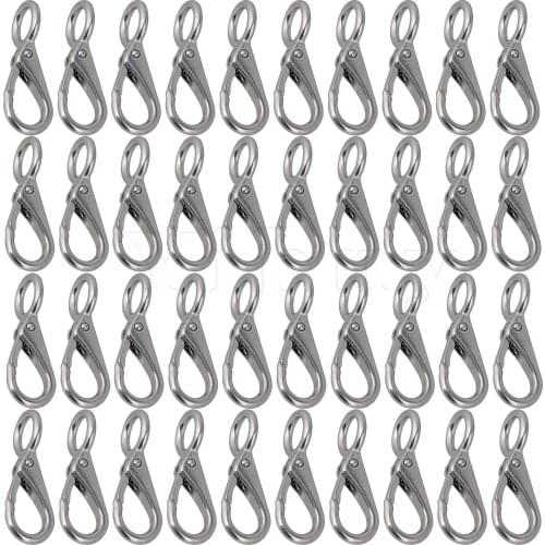 40pcs 0#304 Stainless Steel Fixed Round Eye Boat Hook Link for Outdoor