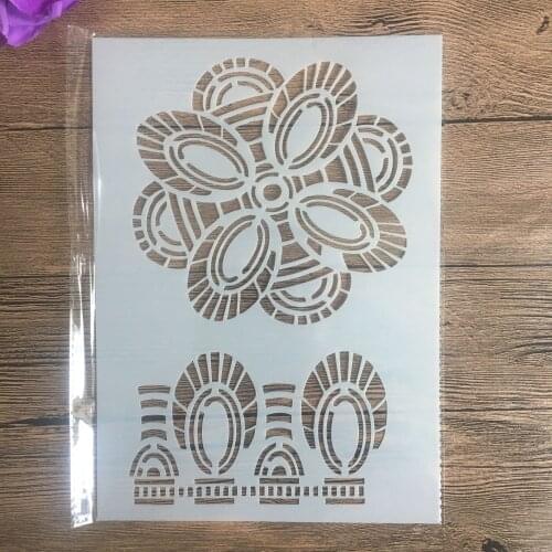 A4 29 * 21cm flower Mandala DIY Stencils Wall Painting Scrapbook Coloring Embossing Album Decorative Paper Card Template