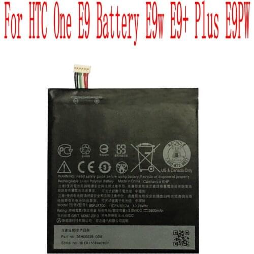 High Quality 2800mAh BOPJX100 Battery For HTC One E9 Battery E9w E9+ Plus E9PW Cell Phone