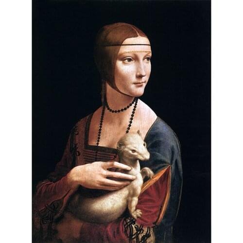 Great Painter Da Vinci "Lady with an Ermine" 5D DIY Diamond Painting Full Square Diamond Painting Embroidery Sale 20X30cm