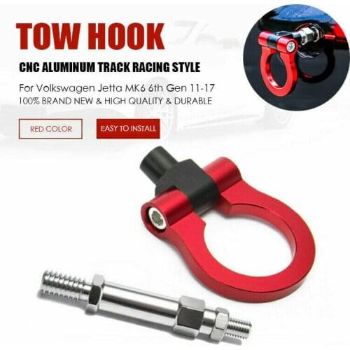 Red Track Racing Style Aluminum Tow Hook For Volkswagen Jetta MK6 6th Gen 11-17