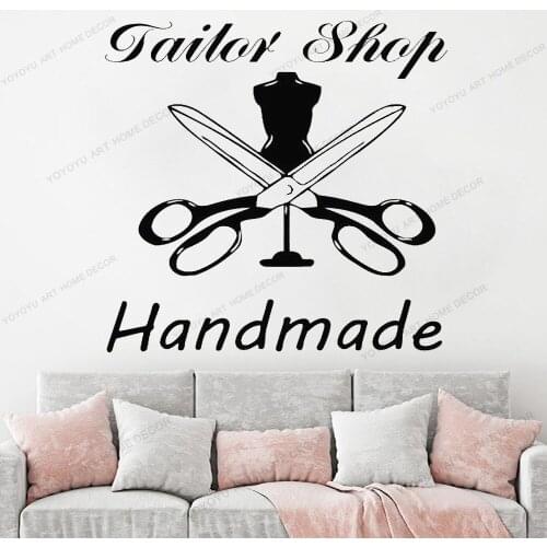 Atelier decor,sewing studio, decorating sewing tailor,Wall Decal, sewing Window Sticker,Handmade yw-703