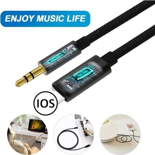 Audio splitter Cable for Iphone 8 Lighting Pin To 3.5 Mm Jack Aux Cable Car Speaker Headphone Adapter for Iphone 11 Pro Xr 12