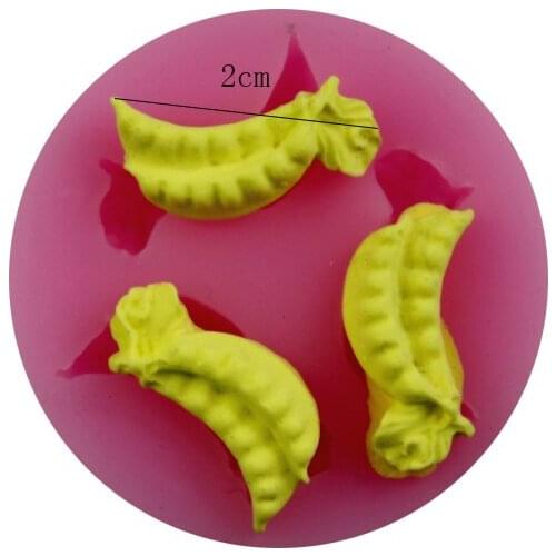 Mini Peas Shape Silicone Cake Mold 3D Engraving Process Plant Pattern of Triple Pea Fondant Mold Silicone Soap Mould Cake Tools