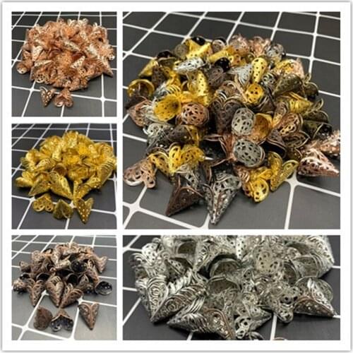 50pcs 18x18mm Flower Torus Shape Alloy Beads Caps Jewelry Findings Charms Necklace Bracelets Beads For Jewelry Making DIY