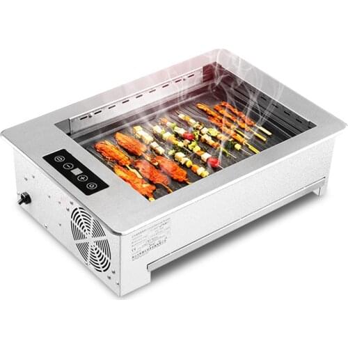 Commercial Built-in Grill Infrared Electric Ceramic Oven Embedded Smokeless Touch BBQ Grill Electric Grill Griddle for Home