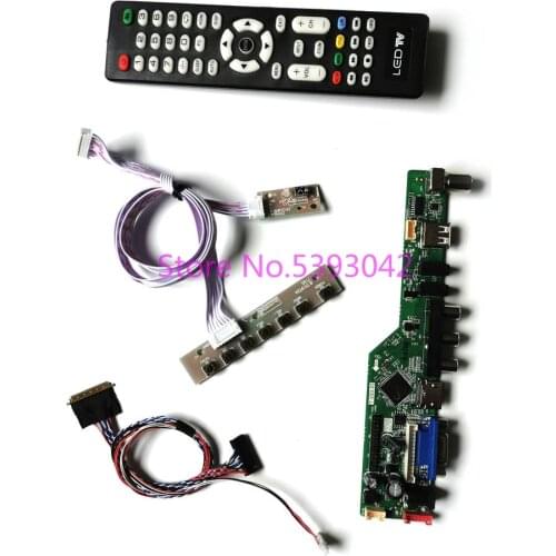 KIT fit LP156WH2 (TL)(R1)/(TL)(R2)/(TL)(RA)/(TL)(RB) 1366*768 VGA+USB analog LVDS 40-Pin Remote LCD TV control drive board