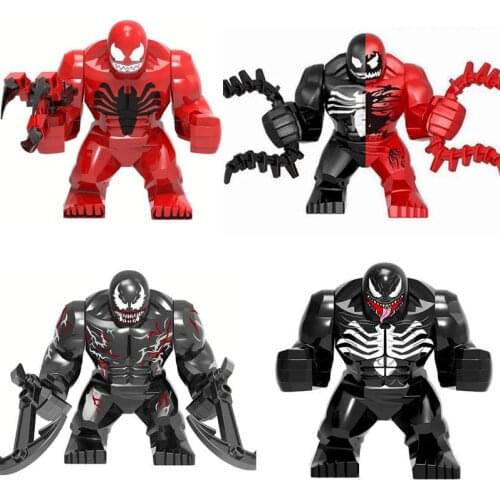 Marvel Character Venom Big Size Anti Venom Carnage Venom Model Figure Blocks Construction Building Bricks Toys For Children