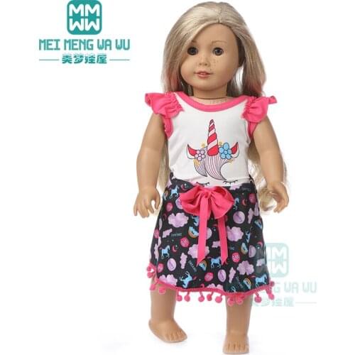 Doll Clothes Cartoons dress Tracksuit for 43 cm toy new born doll baby 18 Inch American doll OG Girls gift