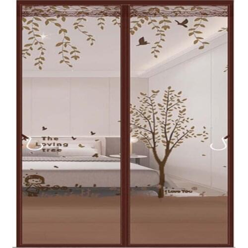 Coffee Tree Magnetic Door Curtains Bedroom Kitchen Fly Screen Door Curtain Mesh Screen Summer Anti-Mosquito Insect Net