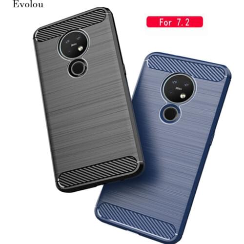Brushed Carbon Fiber Soft Silicone Bumper Case for Nokia 7.2 6.2 Schockproof Phone case for Nokia 7.2 6.1 5.1 3.2 x7 phone cover