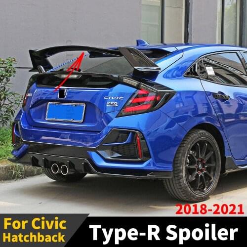 Modified Splitter Diffuser Body Kit Decoration Roof Rear Spoiler Wing For Honda Civic Hatchback 2016 2017 2018 2019 2020 2021