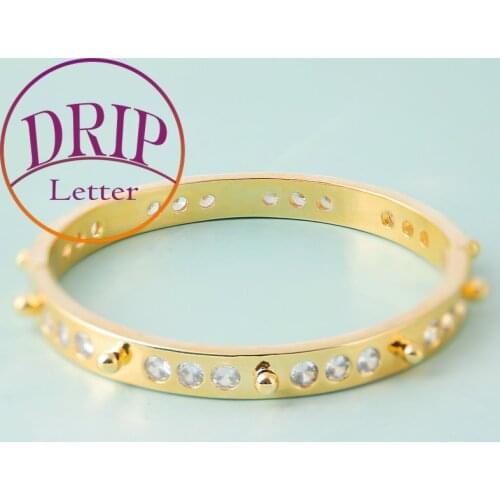 Real Gold Plated Women’s Bracelet Hip Hop Jewelry
