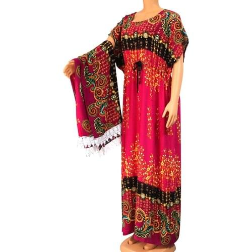 2020 Dashikiage New Arrival African Dress For Women 100% Cotton Floral Print Modern African Women Dress With Lace Big Scarf