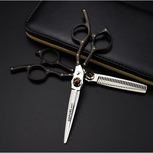 New MIZUTANI hairdressing scissors and barber tool set wooden handle scissors