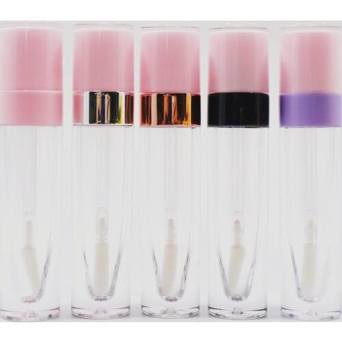 10-100PCS 6.4ml Empty Lip Gloss Tube Plastic Lipgloss Bottle DIY Container White Black Cap Cylinder Small Lipgloss Wholesale