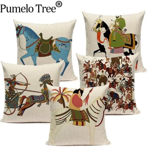 Nordic Horse Pillow Cover Racing Animal Case Pillows Decorative Living Room Mustang Decor Sofa Cushion Covers Throw Pillow Cover