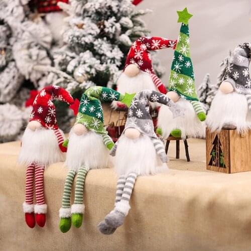 Illuminated Dwarf Faceless Doll Knitted Gnome Christmas Rudolph Doll For Home Atmosphere Xmas Navidad Natal New Year Decoration