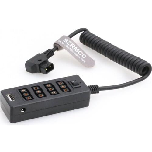 SZRMCC Multifunctional New Version D-tap Male 14.8V to 7 Port Power Out Hub Splitter Camera Cable with USB DC Port