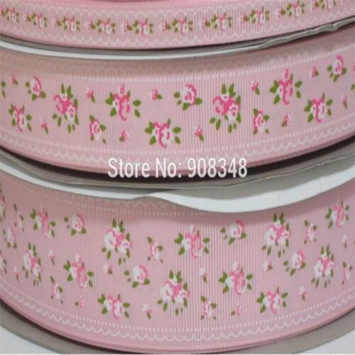 Pick Size 9 16 25 38 mm Width flower floral Printed Grosgrain Ribbon AX33-3314