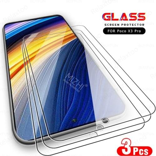 3pcs tempered glass for poco x3 pro nfc m3 m2 c3 f2 f3 screen protector on poko poxo m 2 x 3 pro pocox3 safty protect film