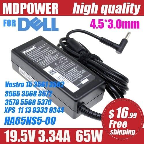 19.5V 3.34A 65W laptop charger ac adapter for Dell Vostro 15 3561 3562 3565 3568 3572 3578 5568 5370 XPS13 9333 9344 HA65NS5-00