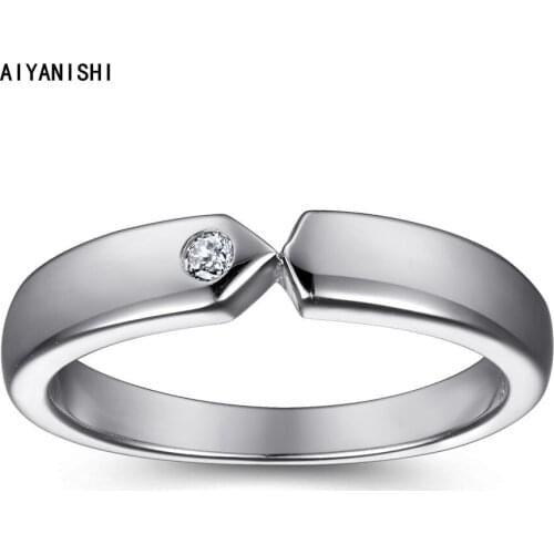 AIYANISHI Solitaire ring Real 925 Sterling silver Sona Diamond Engagement Wedding Band Rings for women Bridal Statement Jewelry