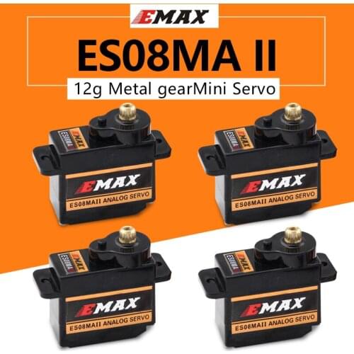 1PCS 4PCS EMAX ES08MA II Mini Metal Gear Analog Servo 12g/ 2.0kg/ 0.12 Sec Mg90S