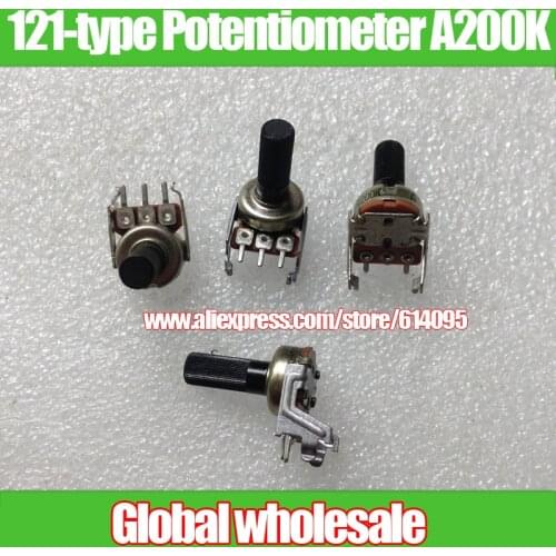 10pcs 121-type horizontal single Potentiometer A200K / handle length 16MM Flower