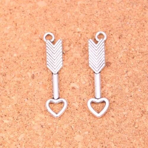 120Pcs arrow heart Charms Pendant For DIY Necklace Bracelet Jewelry Making DIY Handmade 29mm
