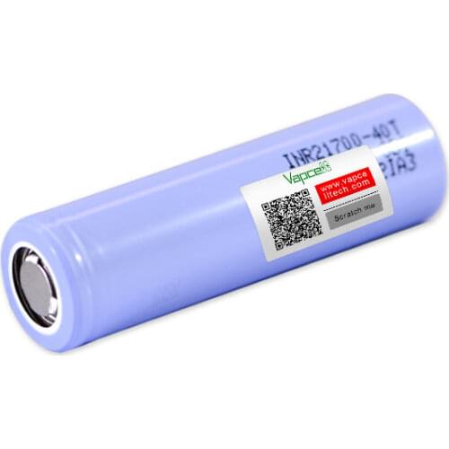 2pcs/lot Vapcell 100% Original 21700 4000mah 30A 40T 3.7V discharge Li-ion battery rechageable lithium batteries free shipping