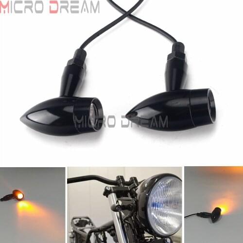 2x Motorcycle Universal LED Bullet Turn Signal Lamp Cafe Racer Indicator Blinker Light for Harley Yamaha Suzuki Kawasaki Chopper