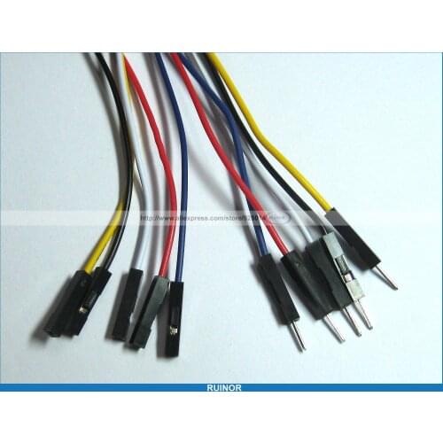30 Pcs Jumper Wire Male to Female 1 Pin Pitch 2.54mm 5 Colors 30cm 12"