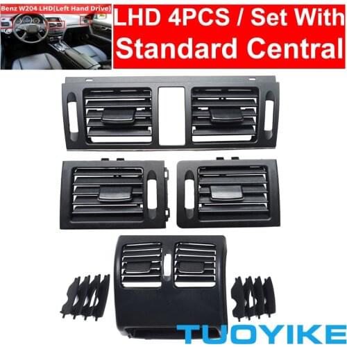4PCS LHD Car W204 Front Left Right Center Rear Air Conditioner Vent Grille Panel For Benz C-Class C180 C200 C220 C260 C300 C350