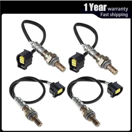 4pcs O2 Oxygen Sensor 4 Wires Lambda Upstream Downstream Front Rear for 2008 2009 Jeep Wrangler V6 3.8L Auto Parts Accessories