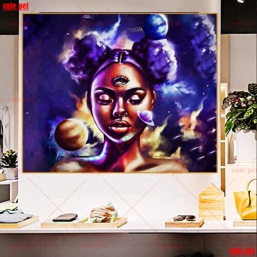 5d Diamond Painting Fantasy Sky Eye Girl Planet Diamond embroidery diy full square diamond mosaic Cross Stitch rhinestone Decor