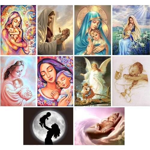 Mothers Day Character Series Diamond Painting 5D DIY Full Round Drill Wall Picture Home Decoration Gift Hanging Painting 30x40