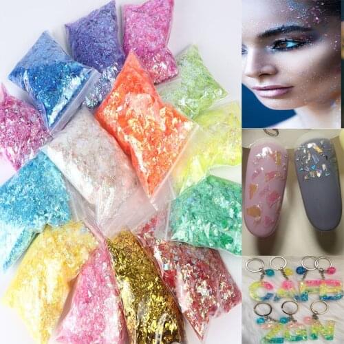 Nail Sequins Irregular Shell Paper Sequin DIY Nail Flakie Colorful Paillette Glitter Nail Art Sequins for 3D Nail Art Decoration