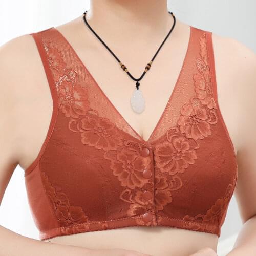 Wire Free Cotton Bras For Women Cami Bra Front Close Bralette Comfortble Underwear Female Lingerie Plus Size 46,B C Cup