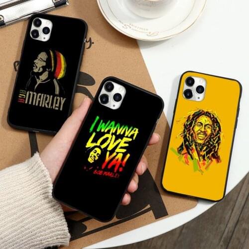 Lavaza Bob Marley weed pattern Phone Case for iPhone 11 12 pro XS MAX 8 7 6 6S Plus X 5S SE 2020 XR