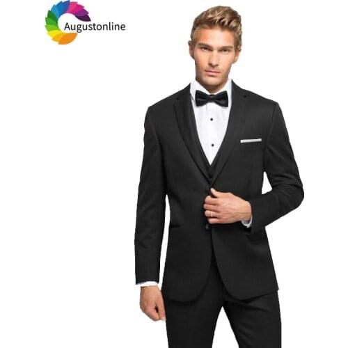 Black Business Men Suits For Wedding Smart Casual Bridegroom Custom Slim Fit Formal Blazer Tuxedo Costumes Homme Mariage 3Pieces