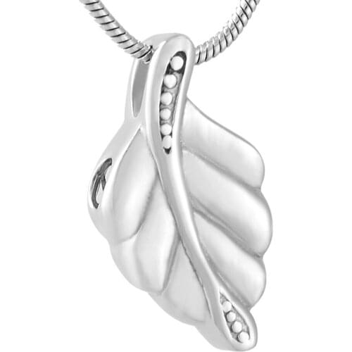 CMJ9729 The Last Leaves design High Grade stainless steel Urn Pendant Necklace for ashes Keepskae urn lockets