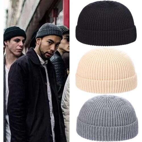 MYZW 12 Colors Knitted Hat Women Men Hiphop Beanies Casual Cap Headwear Winter Fisherman Skullcap Chic Retro Ornaments