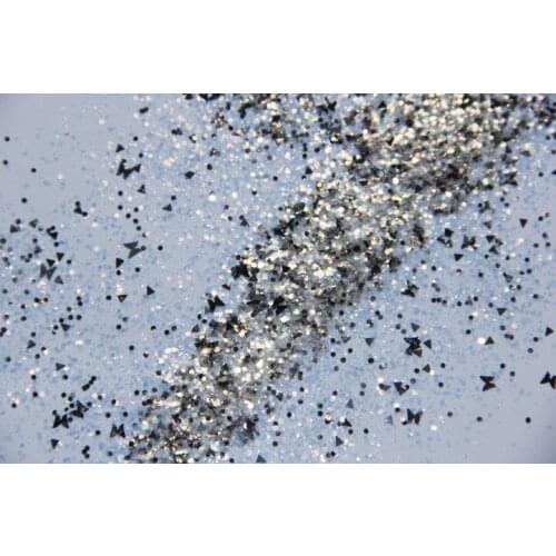 Holographic Laser Gold White glitter mix Black Butterfly & Triangle Sequins for nail,Tattoo art decoration DIY Candle G418