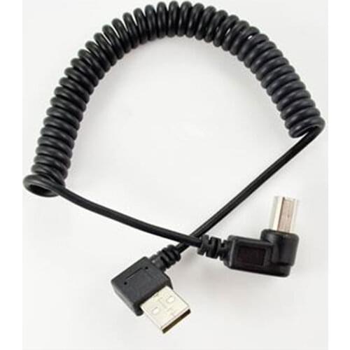 5Ft Spiral Coiled USB 2.0 B right angle Male to USB 2.0 A right angled male plug Cable for Windows
