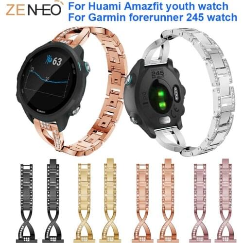 Metal Watchband for Garmin forerunner 245 womens bracelet For Samsung Galaxy watch 42mm/Gear S2/gear sport Watches straps bands