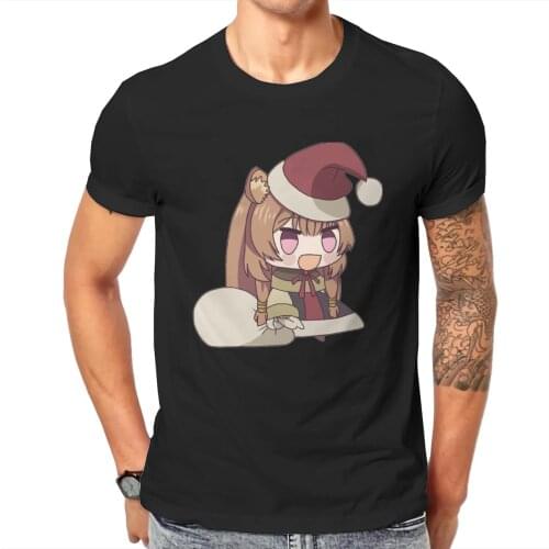 Men Padoru Raphtalia Rise of the Shields Anime Ugandas Shields Funny Classic O collar T-shirts
