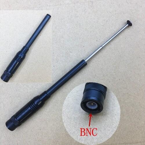 NA-773 144/430 MHz UV dual band telescopic antenna BNC for ICOM IC-V8/V82,Kenwood TK208 etc two way radio 12-41cm