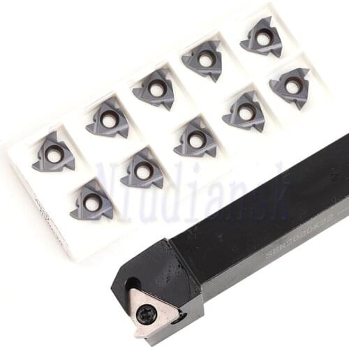 SER2020K22 SER2525M SER3225P SEL External Thread Turning Tool Holder 10pcs 22ER N60 NK3030 22IR N55 Carbide Insert CNC Lathe Set